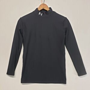 Boys Under Armour Coldgear Black Compression Fitted Mock Shirt Youth X-Large XL